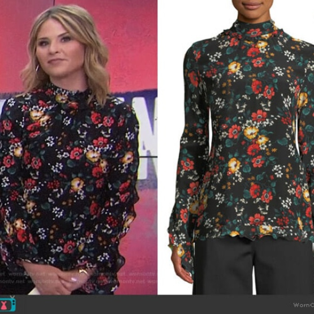 Derek Lam Floral Silk Blouse